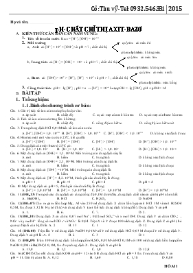Giáo án Ph-Chất chỉ Thị Axit-bazơ